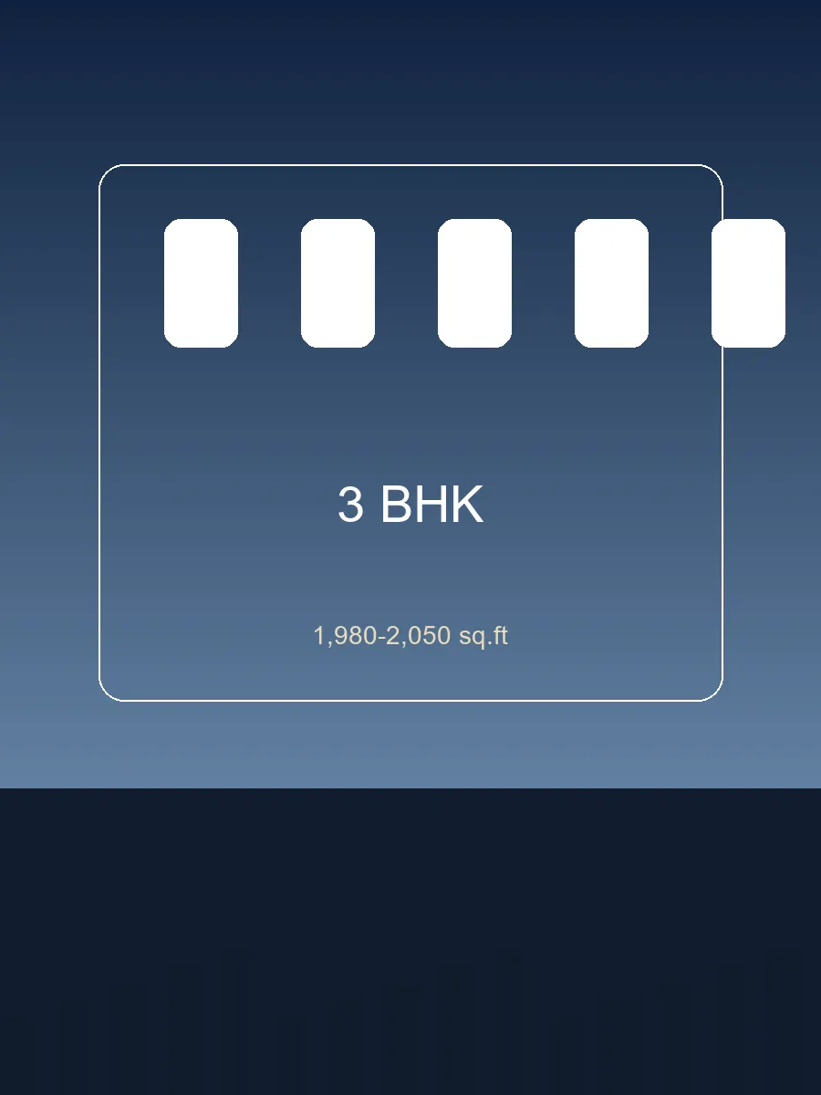 3 BHK floor plan for Jains Radhakrishna Bliss
