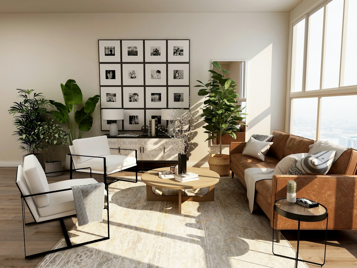 Illustrative photograph of a bright contemporary living room; not a project-specific interior